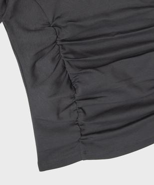 Tee-shirt manches courtes froncé fille vue2 - GEMO 4G FILLE - GEMO