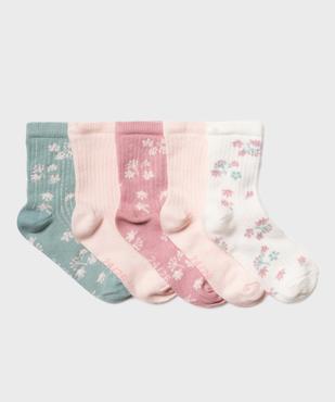 Chaussettes assorties à motifs fille (lot de 5) vue1 - GEMO 4G BEBE - GEMO