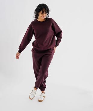 Pantalon de jogging en molleton uni à taille élastiquée femme vue4 - GEMO 4G FEMME - GEMO