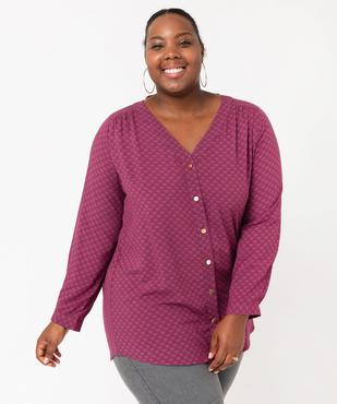 Chemise à manches longues imprimée femme grande taille vue1 - GEMO 4G GT - GEMO