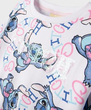 Sweat molletonné imprimé Stitch fille - Disney vue2 - LILO & STITCH - GEMO