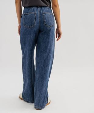 Jean wide leg taille haute élastiquée femme vue3 - GEMO 4G FEMME - GEMO