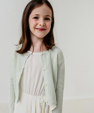 Gilet en maille ajourée fantaisie fille vue1 - GEMO (ENFANT) - GEMO