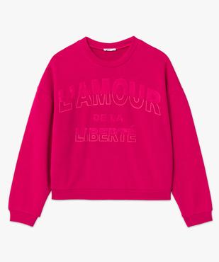 Sweat femme ample et court avec message vue4 - GEMO(FEMME PAP) - GEMO
