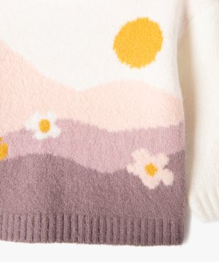 Pull jacquard en maille extensible bébé fille vue2 - GEMO(BEBE DEBT) - GEMO