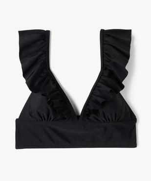 Haut de maillot de bain fille triangle avec bretelles volantées vue1 - GEMO (JUNIOR) - GEMO