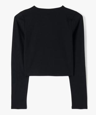 Tee-shirt manches longues coupe courte fille vue3 - GEMO (JUNIOR) - GEMO