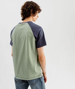 Tee-shirt manches courtes raglan contrastantes homme - Camps United vue3 - CAMPS US GEMO FOR GOOD - GEMO