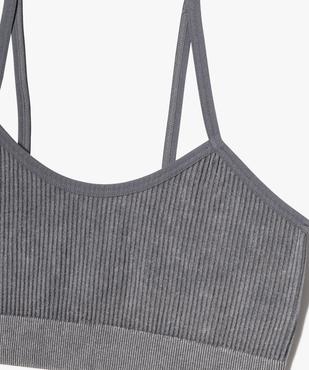 Brassière en maille côtelée à fines bretelles fille vue2 - GEMO (ENFANT) - GEMO