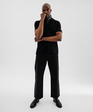 Chemise manches courtes en maille fantaisie avec col cubain homme vue4 - GEMO (HOMME) - GEMO