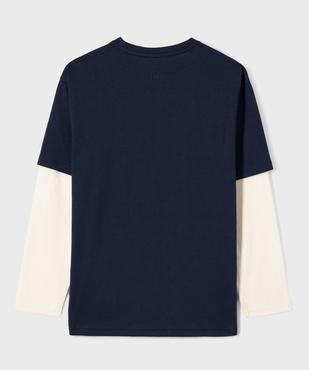 Tee-shirt manches longues effet 2-en-1 imprimé garçon - Camps United vue3 - CAMPS GEMO FOR GOOD - GEMO