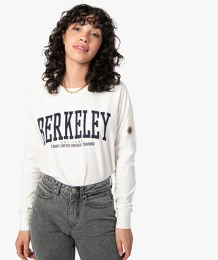 Tee-shirt femme à manches longues avec inscription – Camps United vue1 - CAMPS UNITED - GEMO