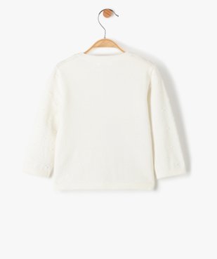 Gilet bébé fille avec petits pois en relief vue3 - GEMO(BEBE DEBT) - GEMO