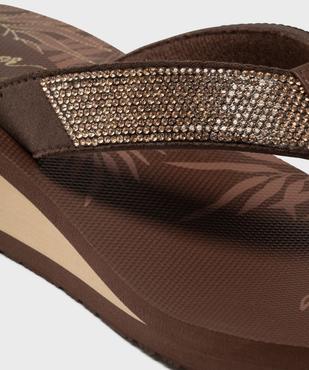 Tongs de plage à strass à talon compensé femme - Isotoner vue6 - ISOTONER - GEMO