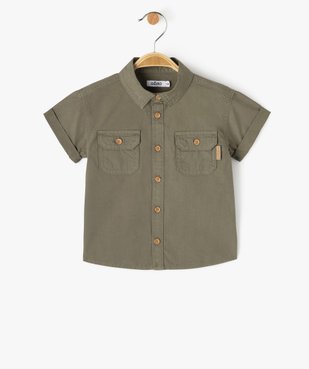 Chemise manches courtes en coton bébé garçon vue1 - GEMO(BEBE DEBT) - GEMO