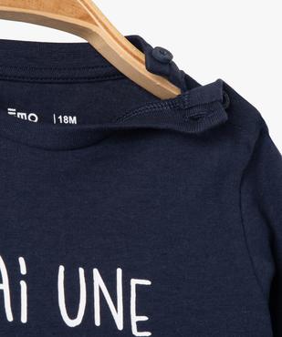 Tee-shirt manches longues à message fantaisie bébé garçon vue2 - GEMO(BEBE DEBT) - GEMO