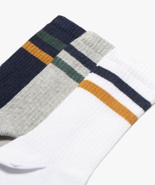 Chaussettes de sport avec bandes colorées garçon (lot de 3) vue2 - GEMO (ENFANT) - GEMO