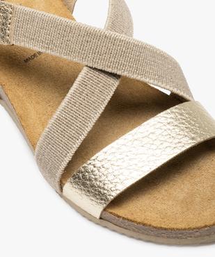  Sandales femme compensées dessus cuir élastiqué vue6 - GEMO(URBAIN) - GEMO