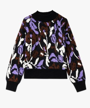 Pull court en jacquard fleuri femme vue4 - GEMO(FEMME PAP) - GEMO