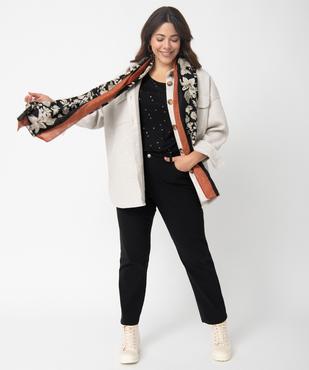 Veste femme grande taille mi-longue en maille douce vue5 - GEMO (G TAILLE) - GEMO