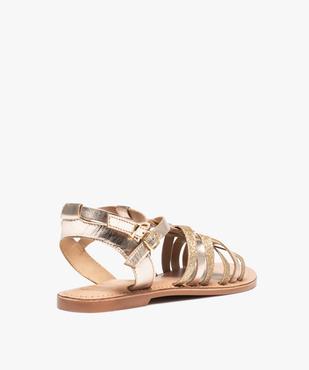 Sandales femme à fines brides métallisées en cuir - Tanéo vue4 - TANEO - GEMO