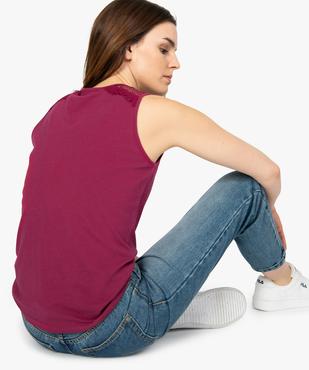 Débardeur femme avec empiècement dentelle vue3 - GEMO (MAILLE) - GEMO