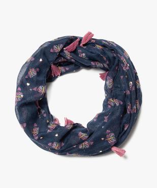 Foulard fille snood à cœur pailletés et pompons vue1 - GEMO 4G FILLE - GEMO