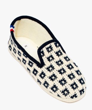 Chaussons femme pantoufles en tricot à motifs vue5 - GEMO 4G FEMME - GEMO