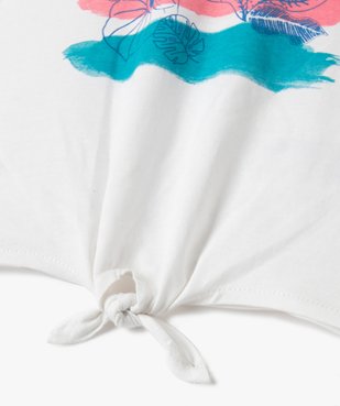 Tee-shirt bébé fille avec motif exotique et noeud dans le bas vue2 - GEMO(BEBE DEBT) - GEMO