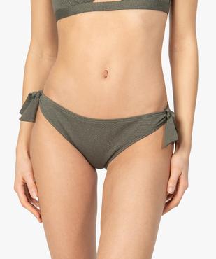 Bas de maillot de bain femme pailleté avec petits noeuds vue1 - GEMO (PLAGE) - GEMO