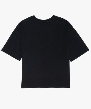 Tee-shirt fille coupe large et courte avec bande pailletée vue2 - GEMO (JUNIOR) - GEMO