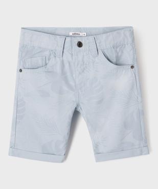 Bermuda en coton twill imprimé à revers garçon vue1 - GEMO 4G GARCON - GEMO