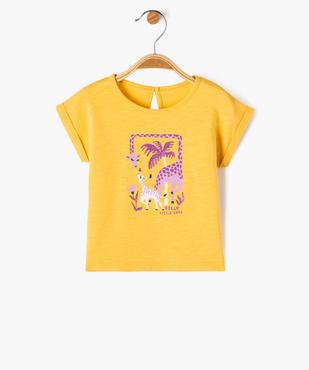 Tee-shirt à manches courtes avec motif jungle et paillettes bébé fille vue1 - GEMO 4G BEBE - GEMO