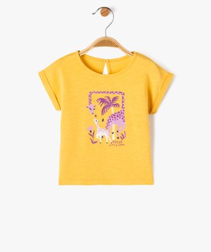Tee-shirt à manches courtes avec motif jungle et paillettes bébé fille vue1 - GEMO 4G BEBE - GEMO