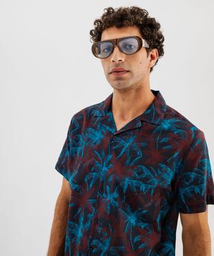 Chemise à manches courtes à motifs palmiers homme vue2 - GEMO (HOMME) - GEMO