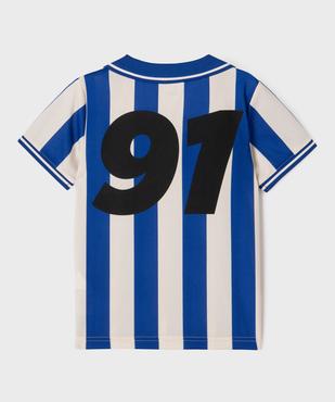 Tee-shirt manches courtes en maille style maillot de foot garçon vue3 - GEMO (ENFANT) - GEMO