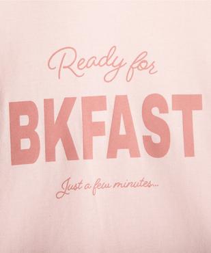 Pyjama fille bicolore avec inscription sur le buste vue2 - GEMO (JUNIOR) - GEMO