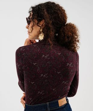 Tee-shirt manches longues et col roulé imprimé femme vue3 - GEMO 4G FEMME - GEMO