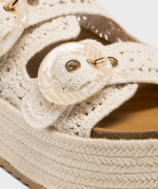 Mules à semelle plateforme tressée et brides macramé femme vue6 - 5 MILES - GEMO