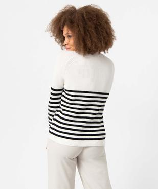 Pull femme à rayures et boutons aux emmanchures vue3 - GEMO(FEMME PAP) - GEMO