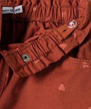 Pantalon bébé fille coupe carotte avec motif et ceinture tressée - LuluCastagnette vue3 - LULUCASTAGNETTE - GEMO