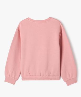 Sweat à col rond avec inscription sur le buste fille vue3 - GEMO 4G FILLE - GEMO