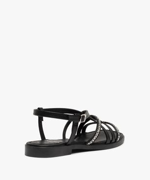 Sandales femme à talon plat et fines brides avec chainette vue4 - GEMO (CASUAL) - GEMO