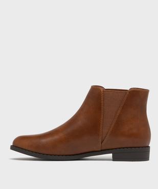 Bottines femme unies à talon plat style Chelsea   vue11 - VALENTINA BALDA - GEMO