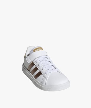 Baskets à scratch fille avec bandes contrastantes - Adidas Grand Court vue2 - ADIDAS - GEMO