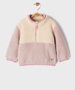Sweat col camionneur en sherpa bébé fille vue1 - GEMO(BEBE DEBT) - GEMO