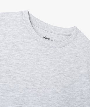 Tee-shirt à manches courtes uni garçon maille chinée vue2 - GEMO 4G GARCON - GEMO