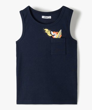 Débardeur garçon en maille côtelée avec poche poitrine et motif vue1 - GEMO (ENFANT) - GEMO
