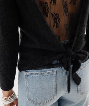 Pull col rond dentelle femme vue2 - GEMO(FEMME PAP) - GEMO