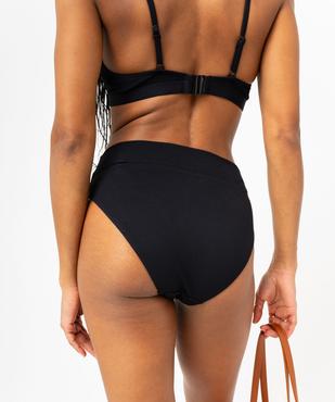 Bas de maillot de bain taille haute en maille gaufrée femme vue2 - GEMO (PLAGE) - GEMO